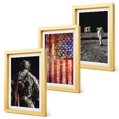 Įrėmintų paveikslų rinkinys Amerikos nacionaliniai simboliai JAV vėliava