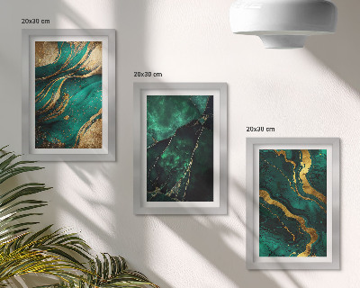 Įrėmintų paveikslų rinkinys Elegantiški abstraktūs akmens raštai