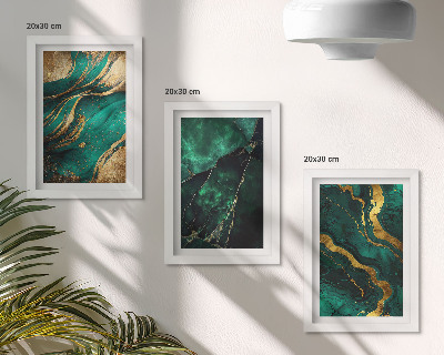 Įrėmintų paveikslų rinkinys Elegantiški abstraktūs akmens raštai