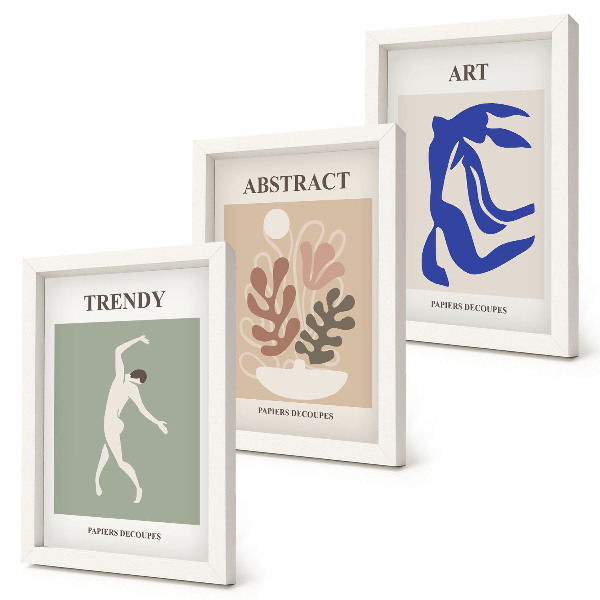 Įrėmintų paveikslų rinkinys Stilingi Henri Matisse'o figūrėlių ir augalų plakatai