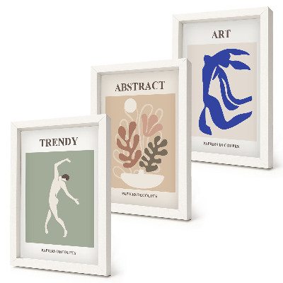 Įrėmintų paveikslų rinkinys Stilingi Henri Matisse'o figūrėlių ir augalų plakatai