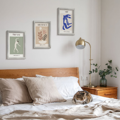 Įrėmintų paveikslų rinkinys Stilingi Henri Matisse'o figūrėlių ir augalų plakatai