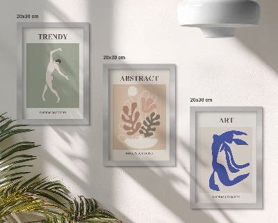 Įrėmintų paveikslų rinkinys Stilingi Henri Matisse'o figūrėlių ir augalų plakatai