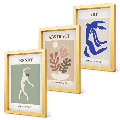 Įrėmintų paveikslų rinkinys Stilingi Henri Matisse'o figūrėlių ir augalų plakatai
