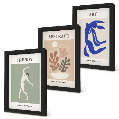 Įrėmintų paveikslų rinkinys Stilingi Henri Matisse'o figūrėlių ir augalų plakatai