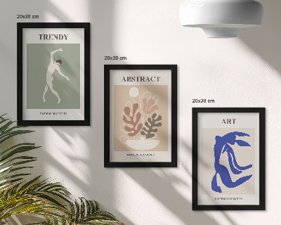 Įrėmintų paveikslų rinkinys Stilingi Henri Matisse'o figūrėlių ir augalų plakatai