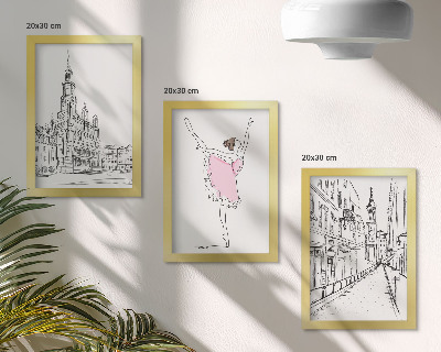 Įrėmintų paveikslų rinkinys Stilingi šokančių balerinų ir architektūros vaizdai
