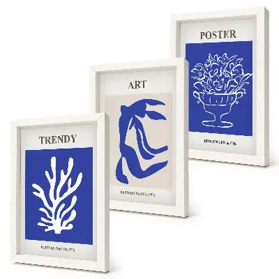 3 paveikslų rinkinys su rėmais abstraktaus meno plakatai pagal Henri Matisse'ą