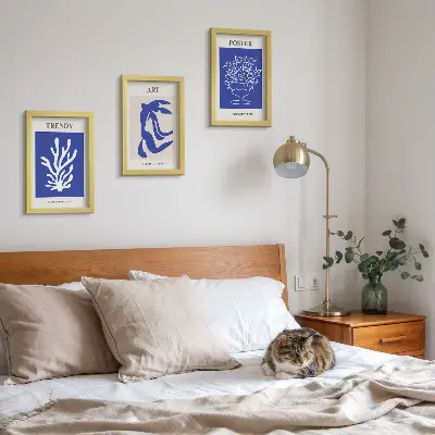 3 paveikslų rinkinys su rėmais abstraktaus meno plakatai pagal Henri Matisse'ą