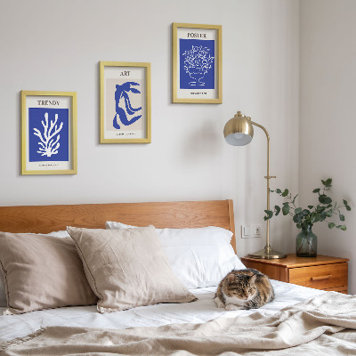 3 paveikslų rinkinys su rėmais Henri Matisse'o abstraktaus meno plakatai