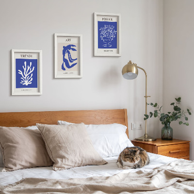 3 paveikslų rinkinys su rėmais Henri Matisse'o abstraktaus meno plakatai