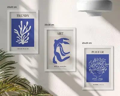 3 paveikslų rinkinys su rėmais abstraktaus meno plakatai pagal Henri Matisse'ą