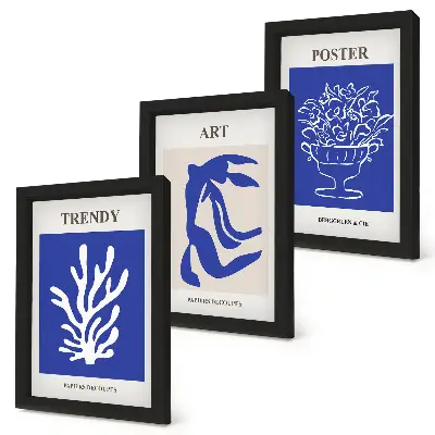 3 paveikslų rinkinys su rėmais abstraktaus meno plakatai pagal Henri Matisse'ą