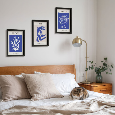 3 paveikslų rinkinys su rėmais Henri Matisse'o abstraktaus meno plakatai