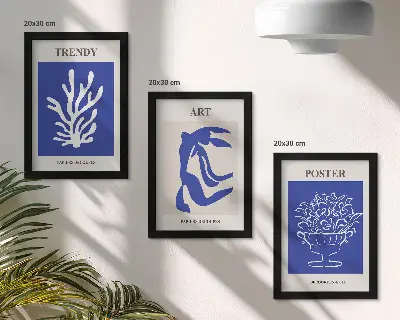 3 paveikslų rinkinys su rėmais abstraktaus meno plakatai pagal Henri Matisse'ą