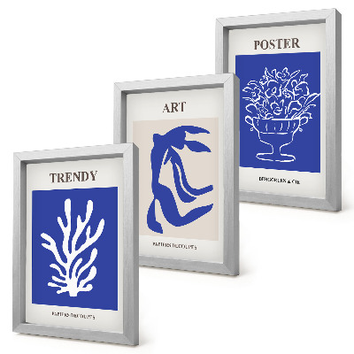 3 paveikslų rinkinys su rėmais Henri Matisse'o abstraktaus meno plakatai