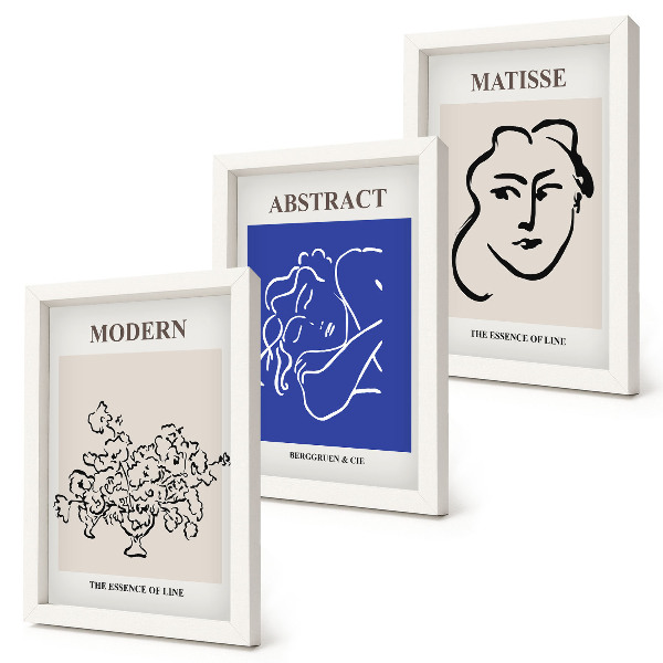 Įrėmintų paveikslų rinkinys Plakatai moderniu ir abstrakčiu Henri Matisse stiliumi