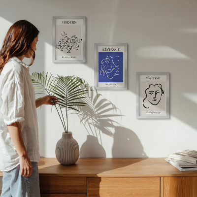 Įrėmintų paveikslų rinkinys Plakatai moderniu ir abstrakčiu Henri Matisse stiliumi