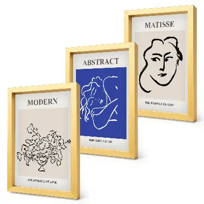 Įrėmintų paveikslų rinkinys modernaus ir abstraktaus Henri Matisse stiliaus plakatai
