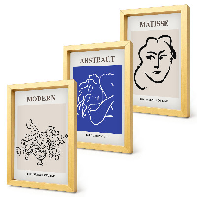 Įrėmintų paveikslų rinkinys Plakatai moderniu ir abstrakčiu Henri Matisse stiliumi