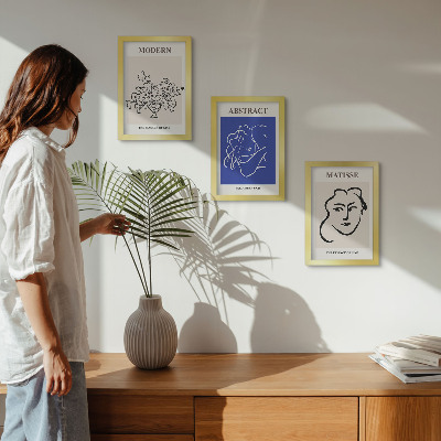 Įrėmintų paveikslų rinkinys Plakatai moderniu ir abstrakčiu Henri Matisse stiliumi