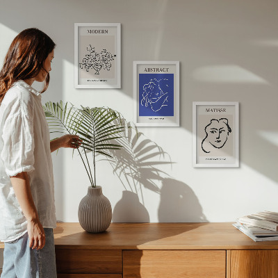 Įrėmintų paveikslų rinkinys Plakatai moderniu ir abstrakčiu Henri Matisse stiliumi