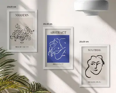 Įrėmintų paveikslų rinkinys modernaus ir abstraktaus Henri Matisse stiliaus plakatai