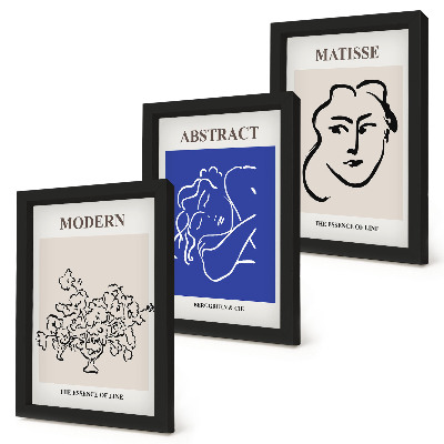 Įrėmintų paveikslų rinkinys Plakatai moderniu ir abstrakčiu Henri Matisse stiliumi