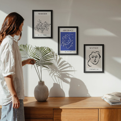 Įrėmintų paveikslų rinkinys Plakatai moderniu ir abstrakčiu Henri Matisse stiliumi