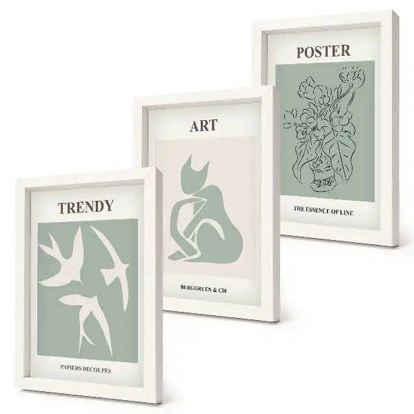 Įrėmintų paveikslų rinkinys su stilingomis Henri Matisse iliustracijomis
