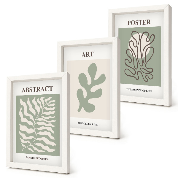 3 paveikslų rinkinys su rėmais Henri Matisse'o gėlių plakatai