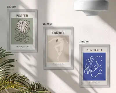 Henri Matisse pastelinės iliustracijos 3 paveikslų rinkinys su rėmais