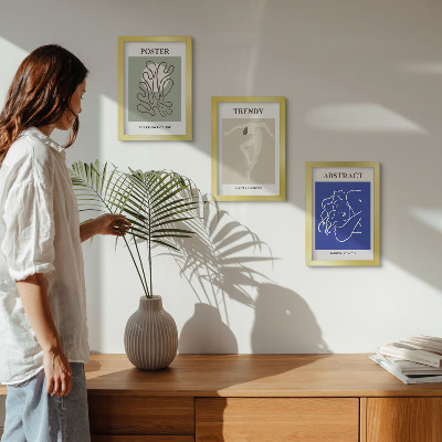 3 paveikslų rinkinys su rėmais Henri Matisse'o pastelinės iliustracijos