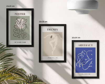 3 paveikslų rinkinys su rėmais Henri Matisse'o pastelinės iliustracijos