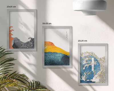Įrėmintų paveikslų rinkinys Bangos japonų grafikos stiliumi