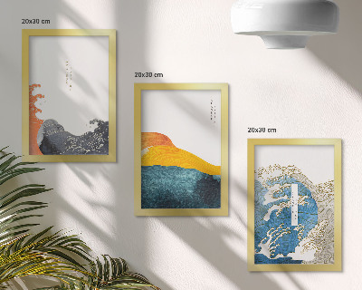 Įrėmintų paveikslų rinkinys Bangos japonų grafikos stiliumi