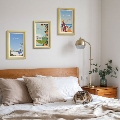 Įrėmintų paveikslų rinkinys Atostogų vaizdai į Amalfį, Positano ir Kapri