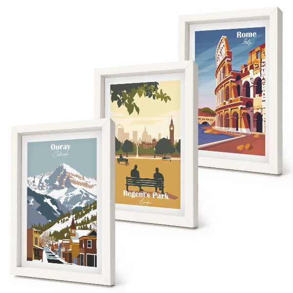 Įrėmintų paveikslų rinkinys Kalnai Ouray parke Londone Koliziejus Romoje