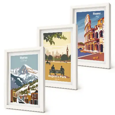 Įrėmintų paveikslų rinkinys su kalnais Ouray parke bei Koliziejumi Romoje