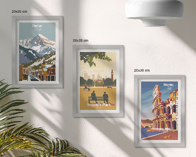 Įrėmintų paveikslų rinkinys Kalnai Ouray parke Londone Koliziejus Romoje