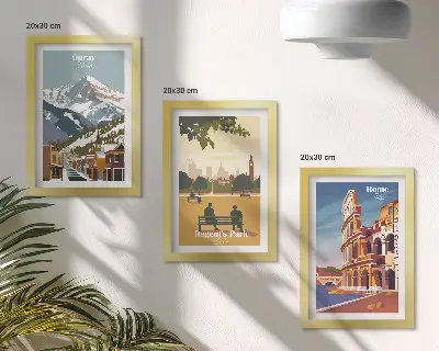 Įrėmintų paveikslų rinkinys su kalnais Ouray parke bei Koliziejumi Romoje