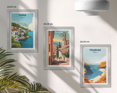 Įrėmintų paveikslų rinkinys Vaizdingi peizažai retro stiliumi