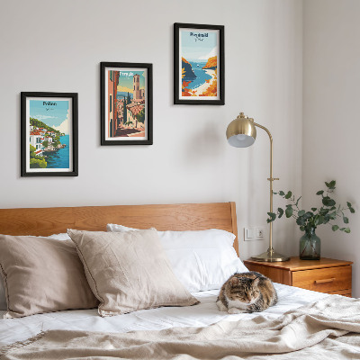 Įrėmintų paveikslų rinkinys Vaizdingi peizažai retro stiliumi
