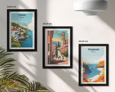 Įrėmintų paveikslų rinkinys Vaizdingi peizažai retro stiliumi