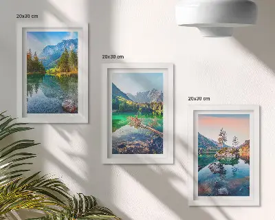 3 paveikslų rinkinys su rėmais kalnų ežerai ir gamtos peizažai