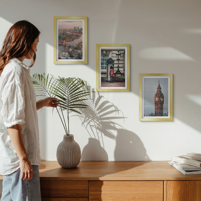 3 paveikslų rinkinys su rėmais Londono vaizdai su tiltu ir Big Beno sargybiniu