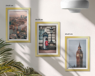 3 paveikslų rinkinys su rėmais Londono vaizdai su tiltu ir Big Beno sargybiniu