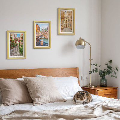 Įrėmintų paveikslų rinkinys Žavingos gatvės ir fontanai vaizdingoje architektūroje