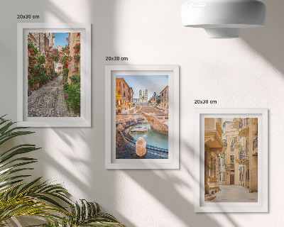 Įrėmintų paveikslų rinkinys Žavingos gatvės ir fontanai vaizdingoje architektūroje