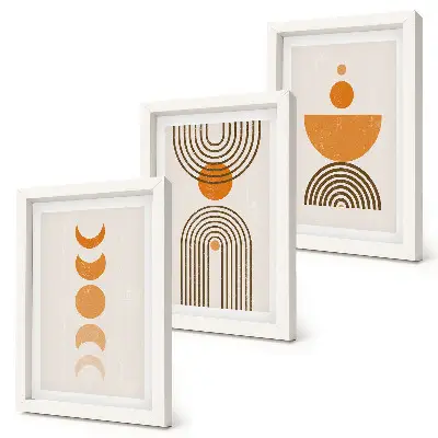 3 paveikslų rinkinys su rėmais boho minimalistinio dizaino dekoracija